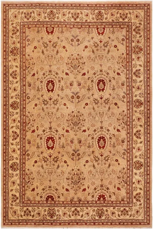 Bohemian Ziegler Sadie Tan/Beige Wool Rug – 10’2” x 13’10”