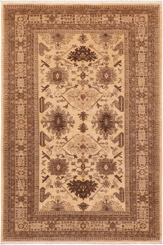 Bohemian Ziegler Tarra Beige/Tan Wool Rug – 6’2” x 8’9”
