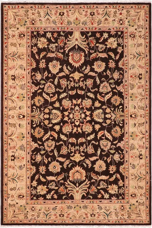 Bohemian Ziegler Vina Brown/Tan Wool Rug – 6’1” x 8’10”