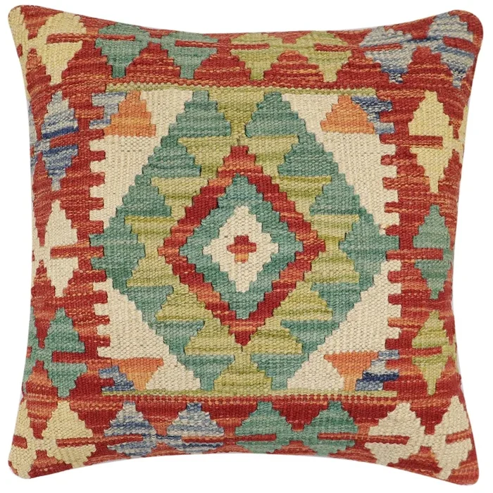 Bohemien Crook Turkish Hand-Woven Kilim Pillow