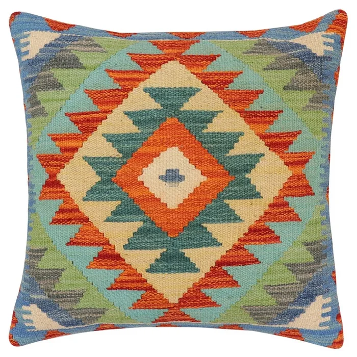 Bohemien Glass Turkish Hand-Woven Kilim Pillow