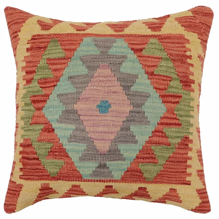 Boho Chic Ball Turkish Hand-Woven Kilim Pillow