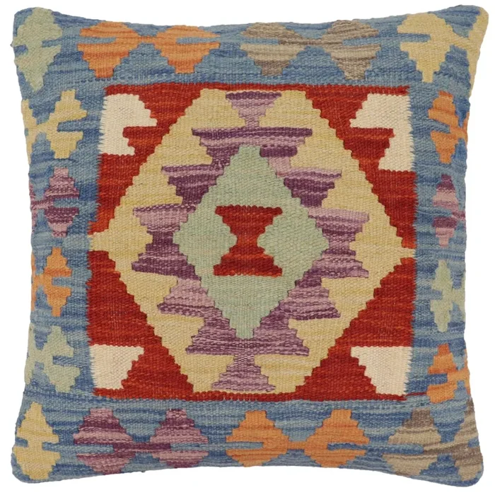 Boho Chic Combs Turkish Hand-Woven Kilim Pillow