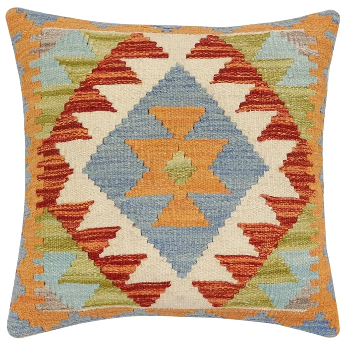 Boho Chic Elli Turkish Hand-Woven Kilim Pillow