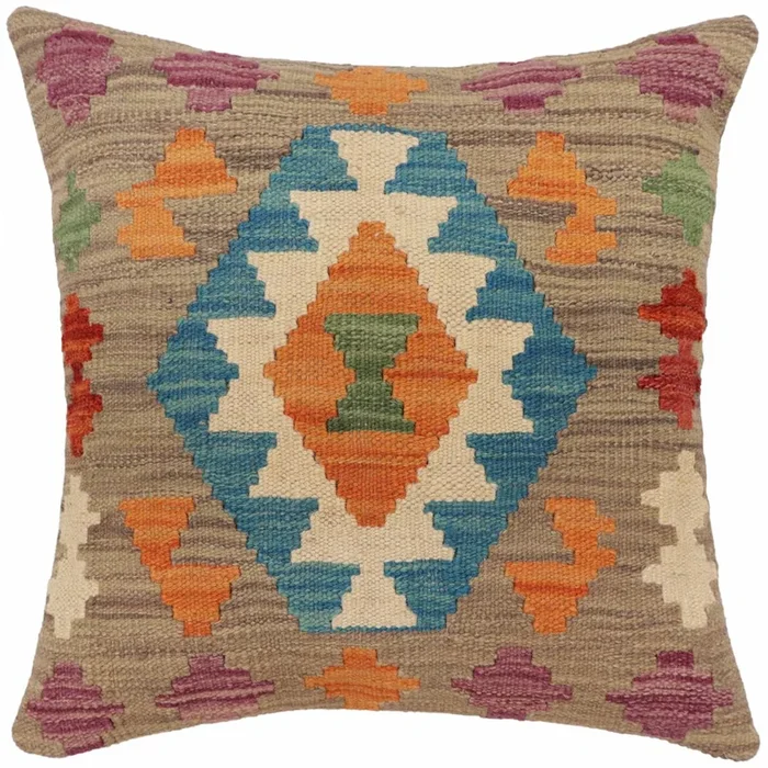 Boho Chic Fitzgera Turkish Hand-Woven Kilim Pillow
