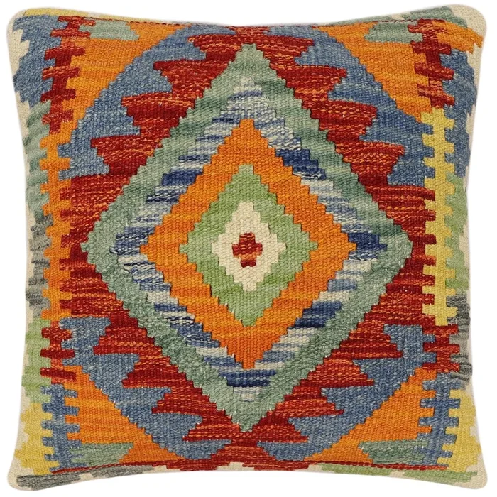 Boho Chic Kimber Turkish Hand-Woven Kilim Pillow