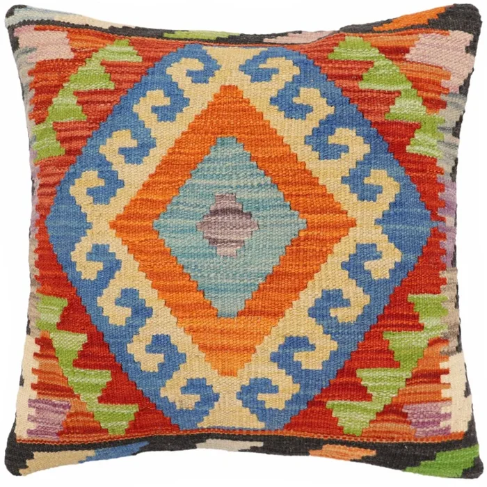 Boho Chic May Turkish Hand-Woven Kilim Pillow
