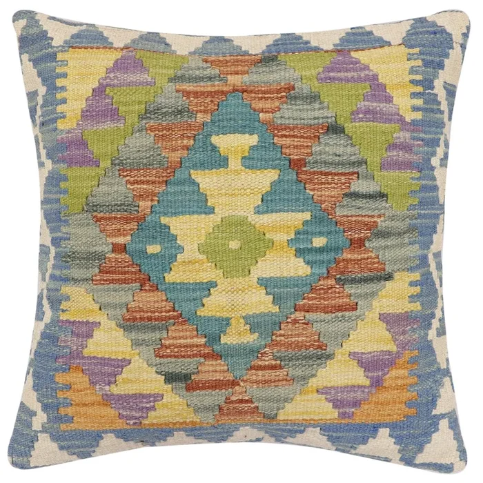 Boho Chic Rikki Turkish Hand-Woven Kilim Pillow