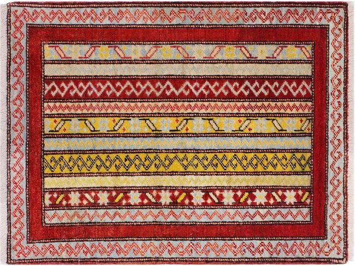 Boho Chic Shawl Steele Vegetable Dyed Wool Rug – 2’0” x 2’1”
