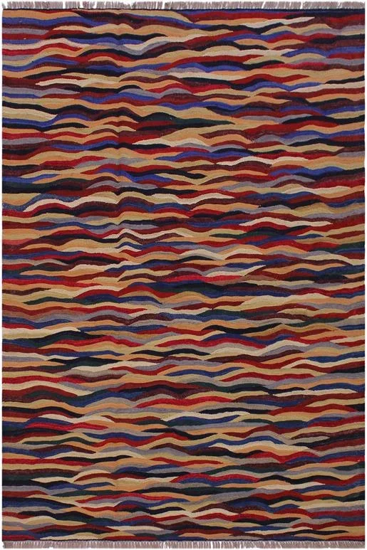 Boho Chic Turkish Kilim Brigette Hand-Woven Wool Rug – 5’0” x 6’8”