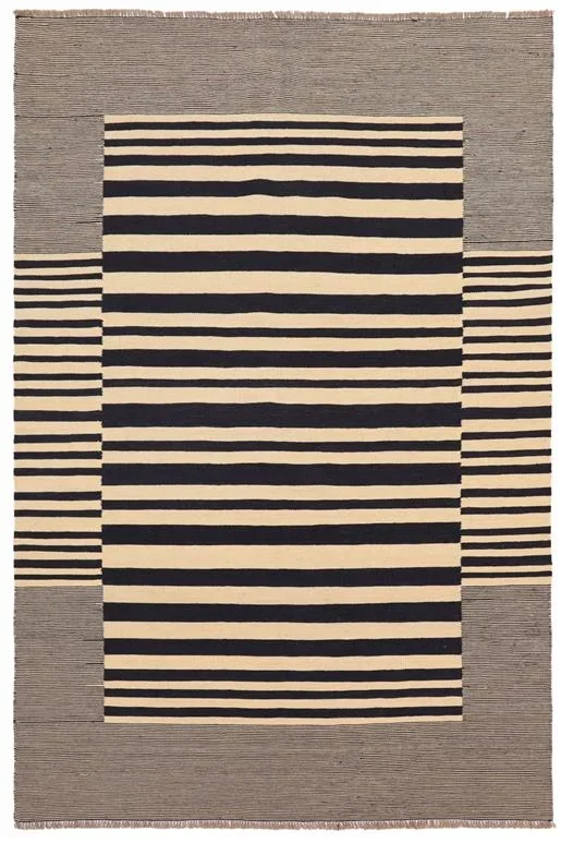 Boho Chic Turkish Kilim Tristen Hand-Woven Wool Rug – 5’6” x 8’0”