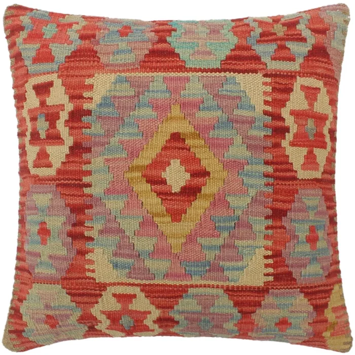 Boho Chic Turkish Seymour Hand Woven Kilim Pillow