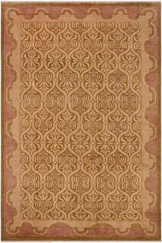Boho Chic Ziegler Assunta Light Green/Tan Wool Rug – 8’10” x 11’11”