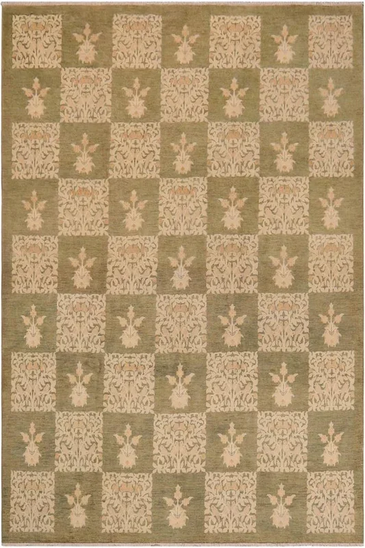 Boho Chic Ziegler Aurea Light Green/Beige Wool Rug – 8’11” x 12’1”