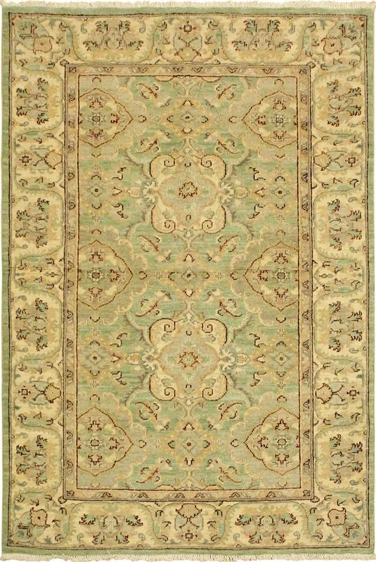 Boho Chic Ziegler Boyce Light Green/Ivory Wool Rug – 4’0” x 5’7”