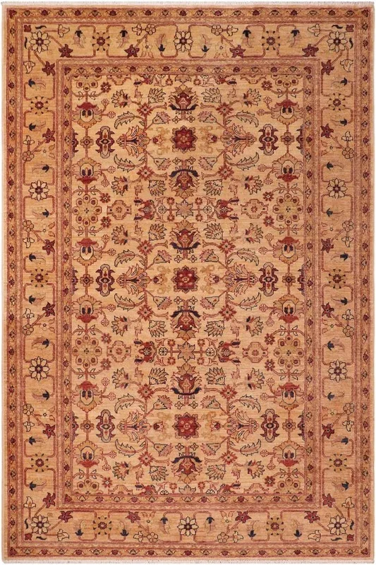 Boho Chic Ziegler Carlyn Gold/Rust Wool Rug – 6’3” x 9’0”