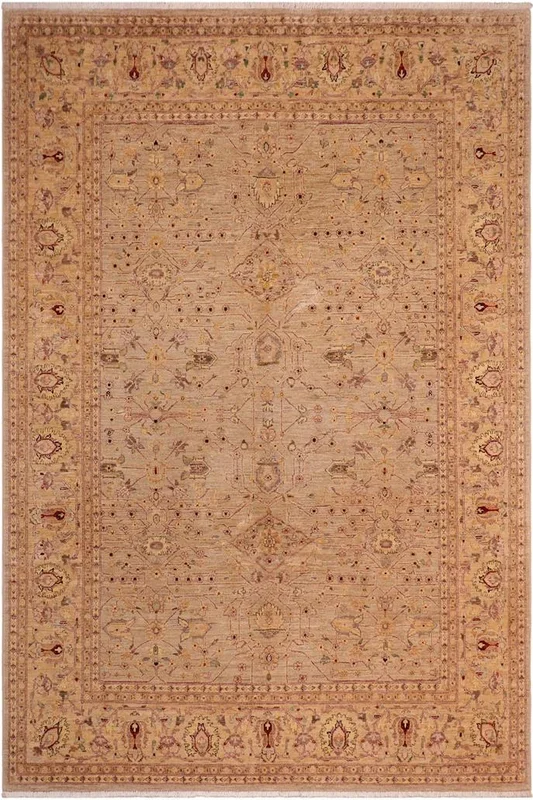 Boho Chic Ziegler Colene Gray/Gold Wool Rug – 7’10” x 9’9”