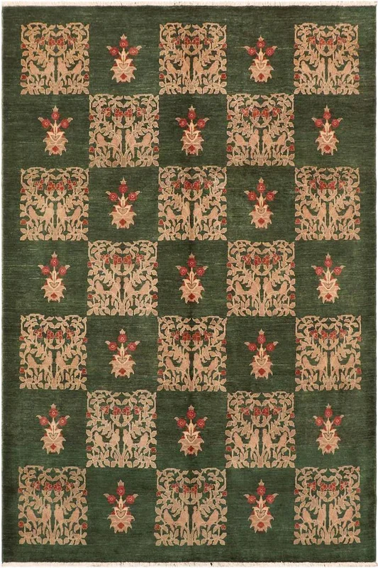 Boho Chic Ziegler Drake Green/Rust Wool Rug – 8’1” x 9’10”