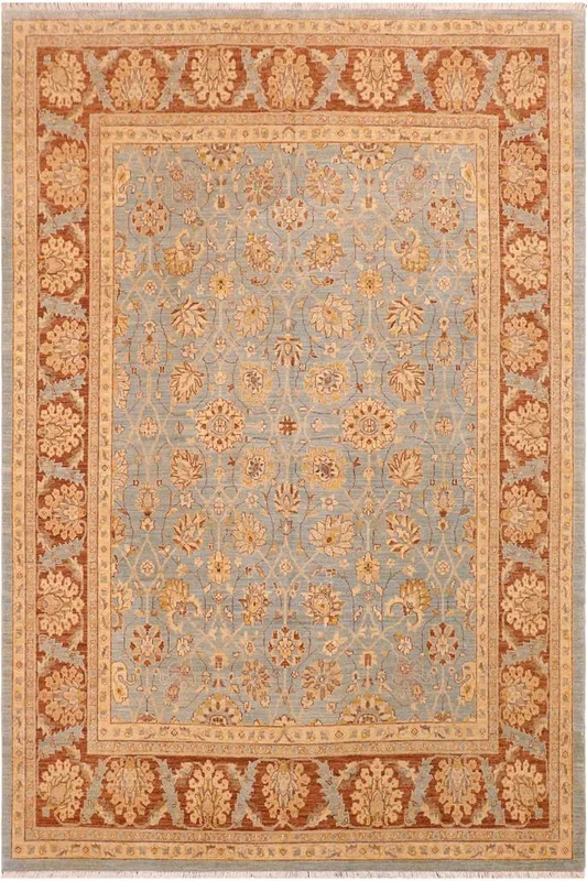 Boho Chic Ziegler Gilma Light Blue/Light Brown Wool Rug – 8’1” x 10’1”
