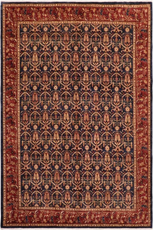 Boho Chic Ziegler Gracie Blue/Red Wool Rug – 8’4” x 10’1”