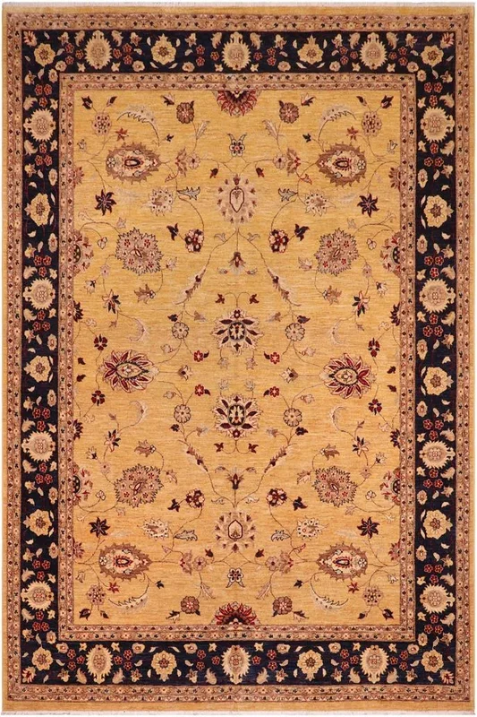 Boho Chic Ziegler Loretta Gold/Blue Wool Rug – 8’8” x 11’4”