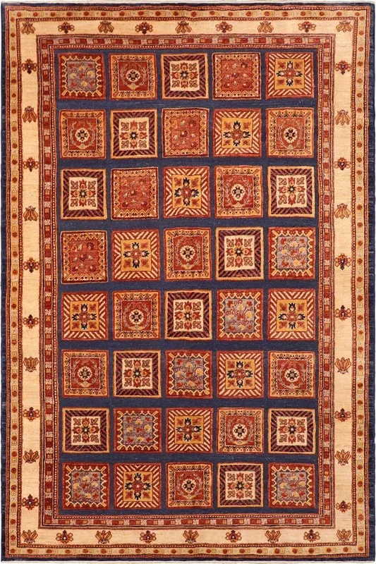 Boho Chic Ziegler Loura Blue/Beige Wool Rug – 6’9” x 9’10”