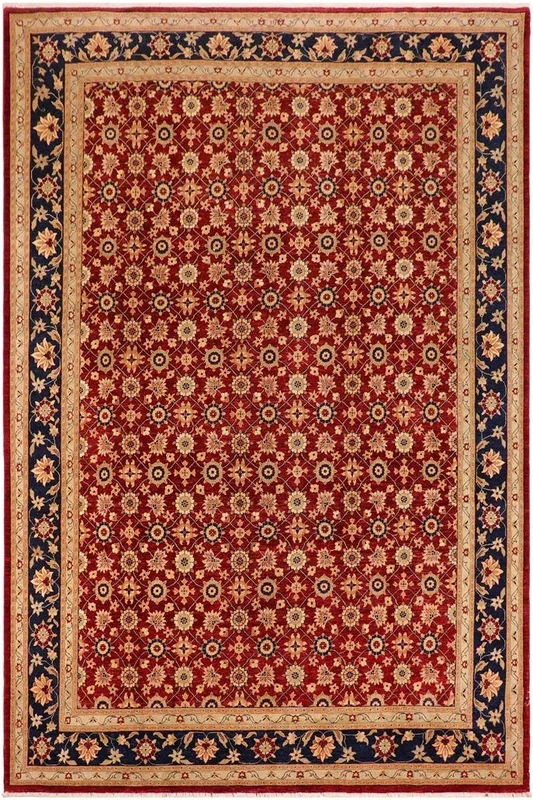 Boho Chic Ziegler Mercedes Red/Blue Wool Rug – 9’11” x 14’2”