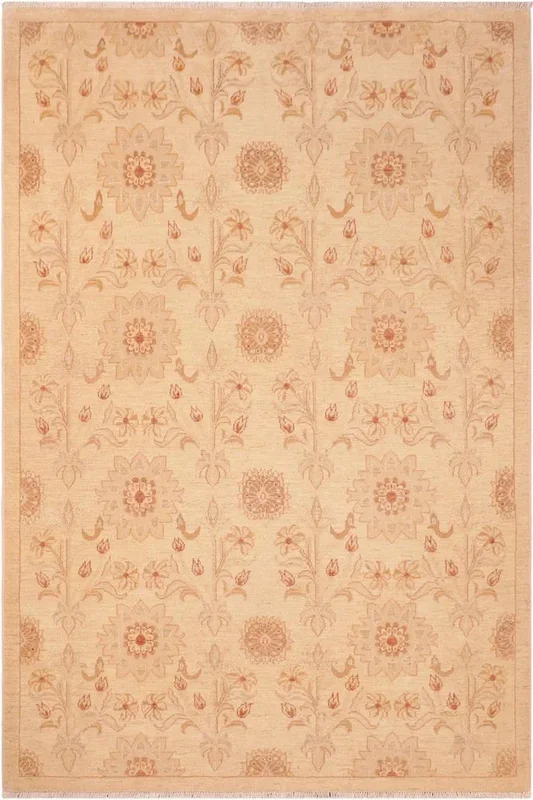 Boho Chic Ziegler Verdell Beige/Gold Wool Rug – 6’0” x 8’10”