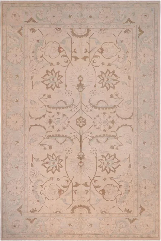 Boho Chic Ziegler Zora Light Tan/Light Green Wool Rug – 13’3” x 17’9”