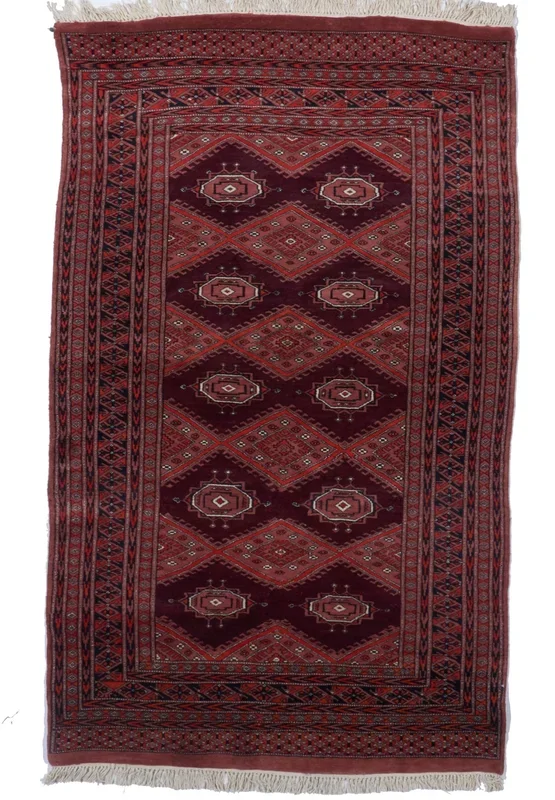 Bokhara Traditional Hand Knotted Rust Red Wool Rug 3’11 x 6’6