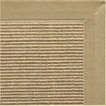 Bone Sisal Rug with Canvas Khaki Border