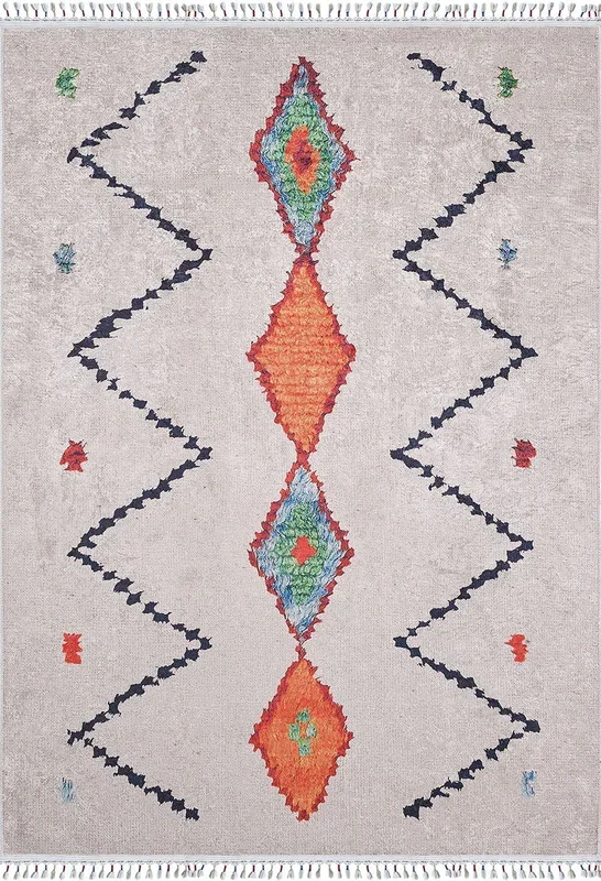Borda Moroccan White Kilim Rug