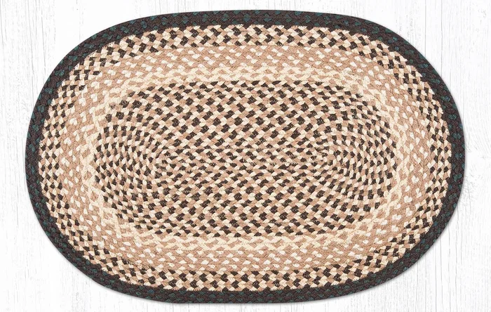 C-017 Chocolate/Natural Braided Rug