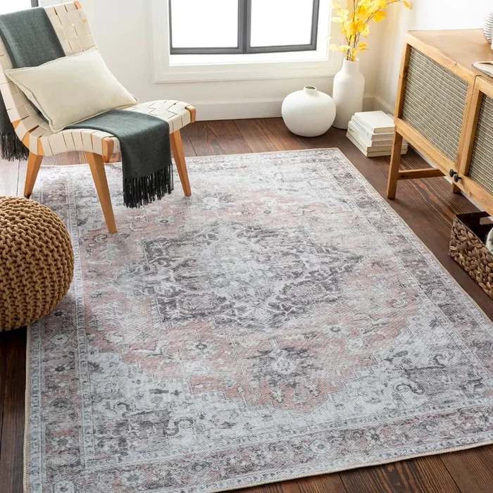 CAPUCINE Machine Washable Modern Boho Grey Rug