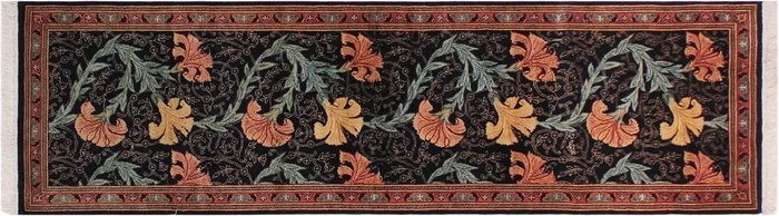 Carnation Heritage Rowena Black/Pink Wool Runner – 2’7” x 7’9”