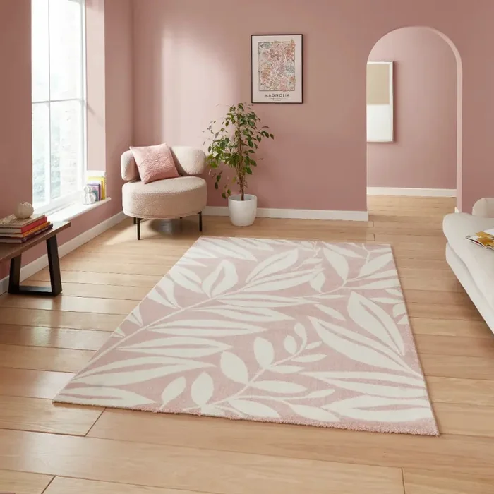 Catherine Lansfield Sorral Leaves Botanical Rose Rug