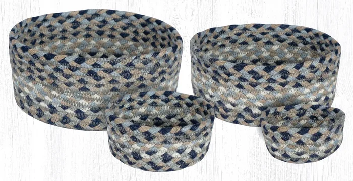 CB-005 Blue/Natural Braided Baskets