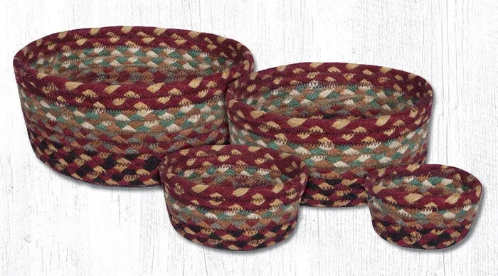 CB-357 Burgundy/Gray/Cream Braided Baskets
