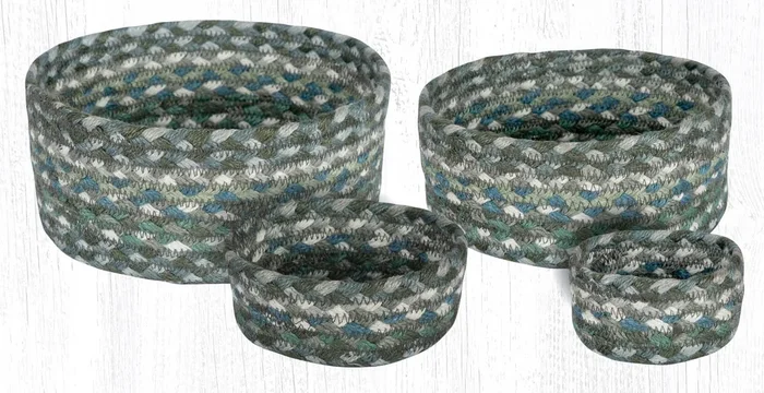 CB-419 Sage/Ivory/Settlers Blue Braided Baskets