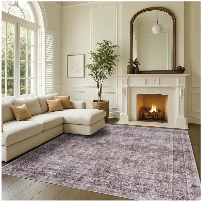 Cecile Distressed Persian Beige, Blush & Muted Sage Rug
