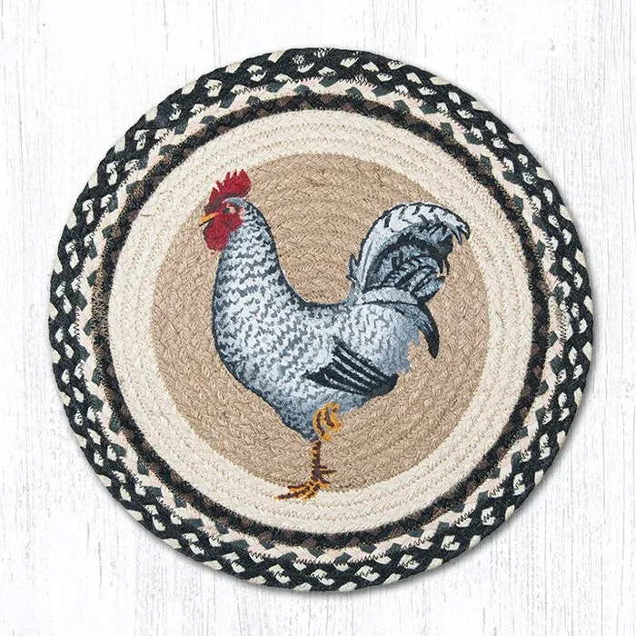 CH-430 Black & White Rooster Chair Pad