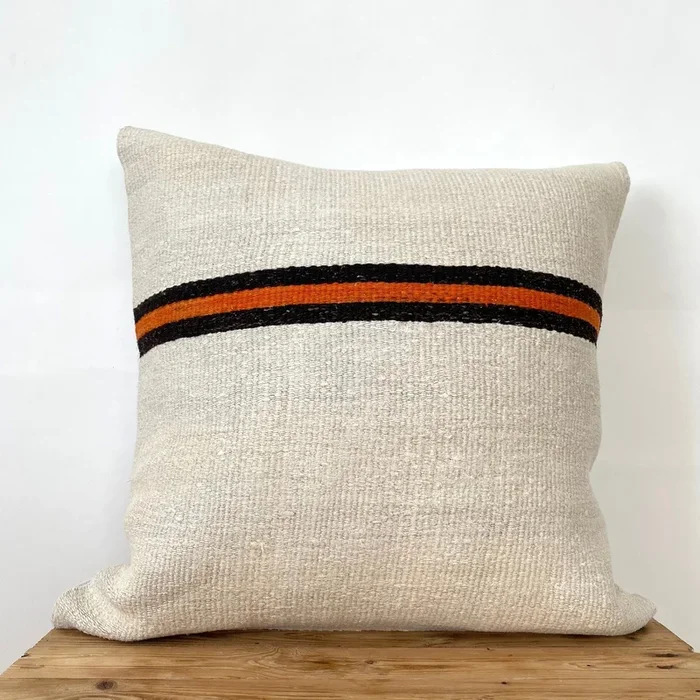 Charis – White Hemp Pillow Cover