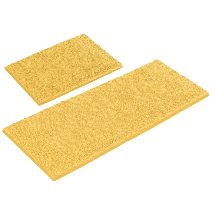 Chenille Microfiber 2-Piece Rectangular Mats Set, XL, Yellow