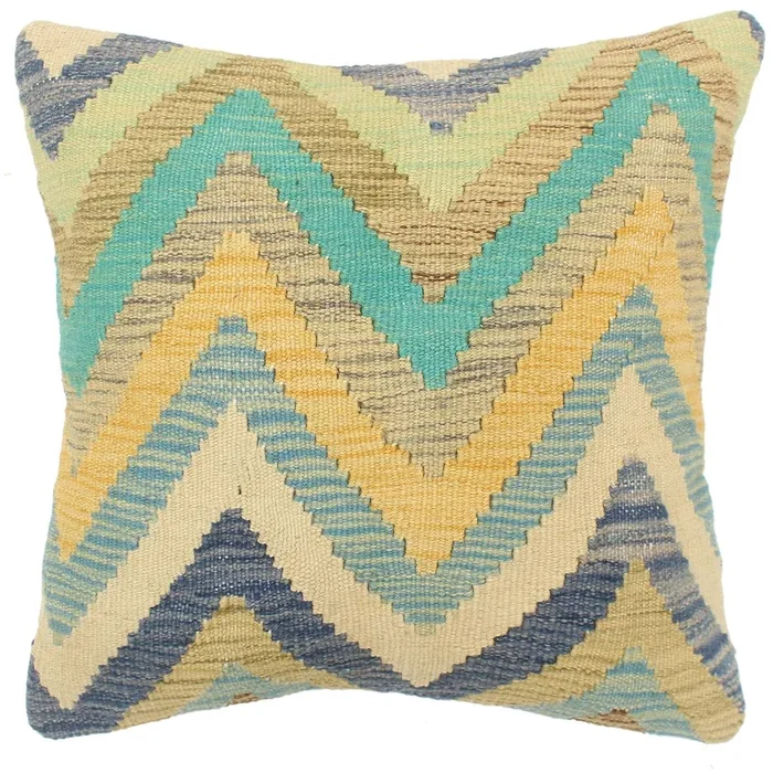 Chevron Turkish Melton hand-woven kilim pillow
