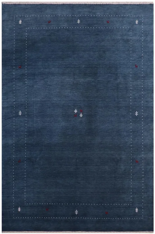 Chic Gabbeh Tucker Blue/White Wool Rug – 8’10” x 11’10”