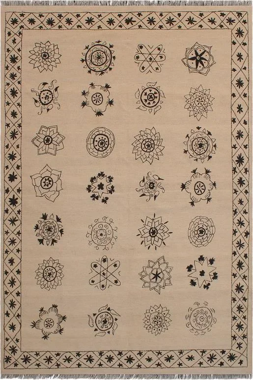Chic Turkish Kilim Annalee Hand-Woven Wool Rug – 5’7” x 7’9”