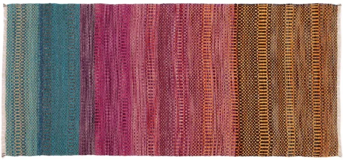 Chic Turkish Kilim Luka Hand-Woven Wool Runner – 3’5” x 7’2”