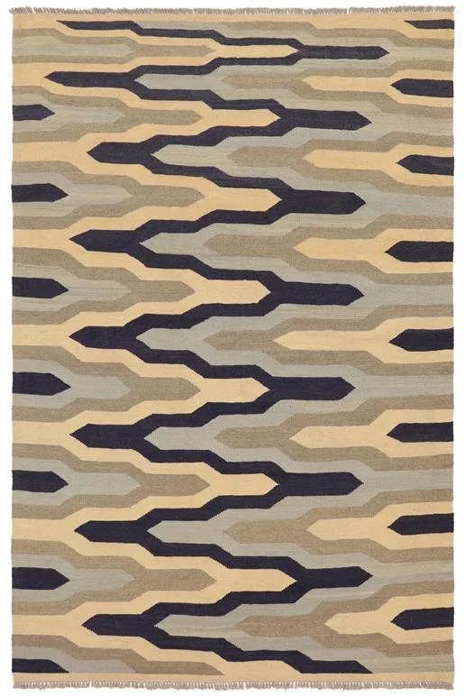 Chic Turkish Kilim Noemi Hand-Woven Wool Rug – 4’11” x 7’0”
