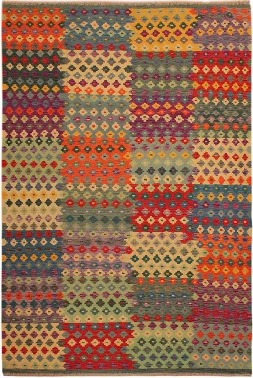 Chic Turkish Kilim Suzanna Hand-Woven Wool Rug – 7’1” x 9’10”