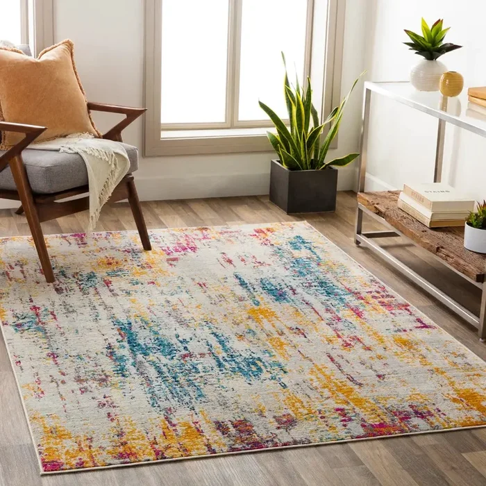 CHINU Abstract Modern Marble Blue Rug